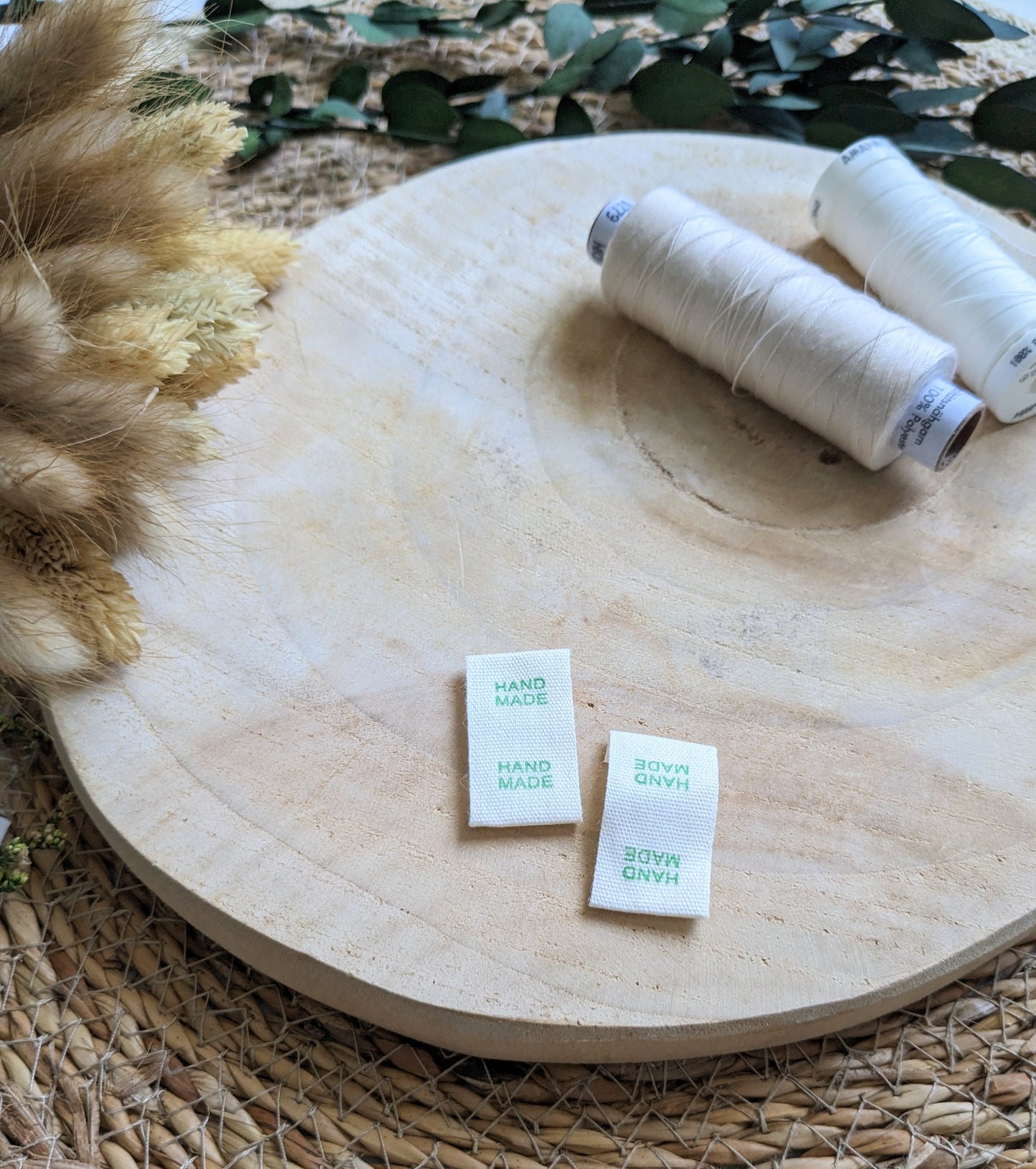 Weblabel handmade natur, 2 Stück