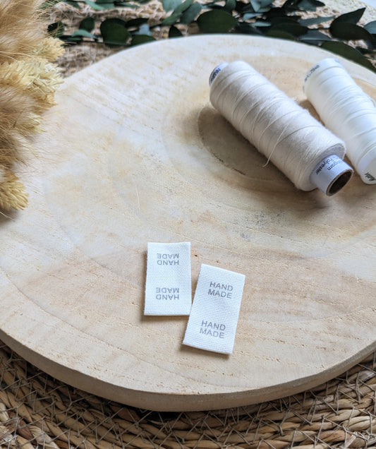 Weblabel handmade natur, 2 Stück