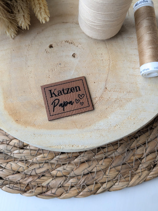 Kunstlederlabel Katzenpapa