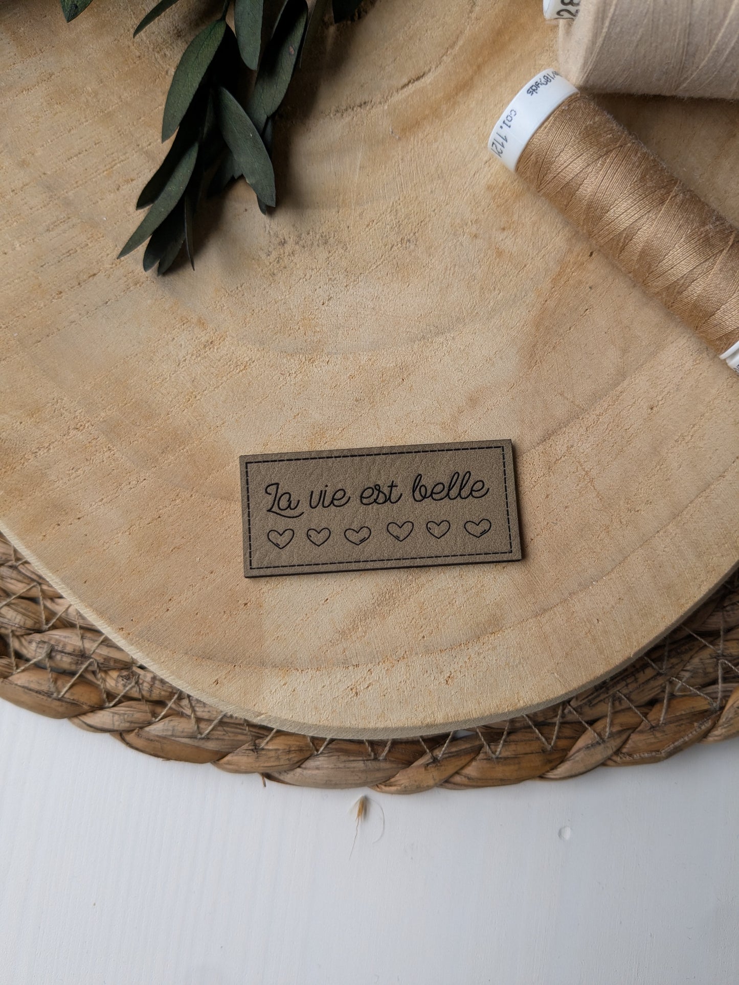 Kunstlederlabel La vie est belle