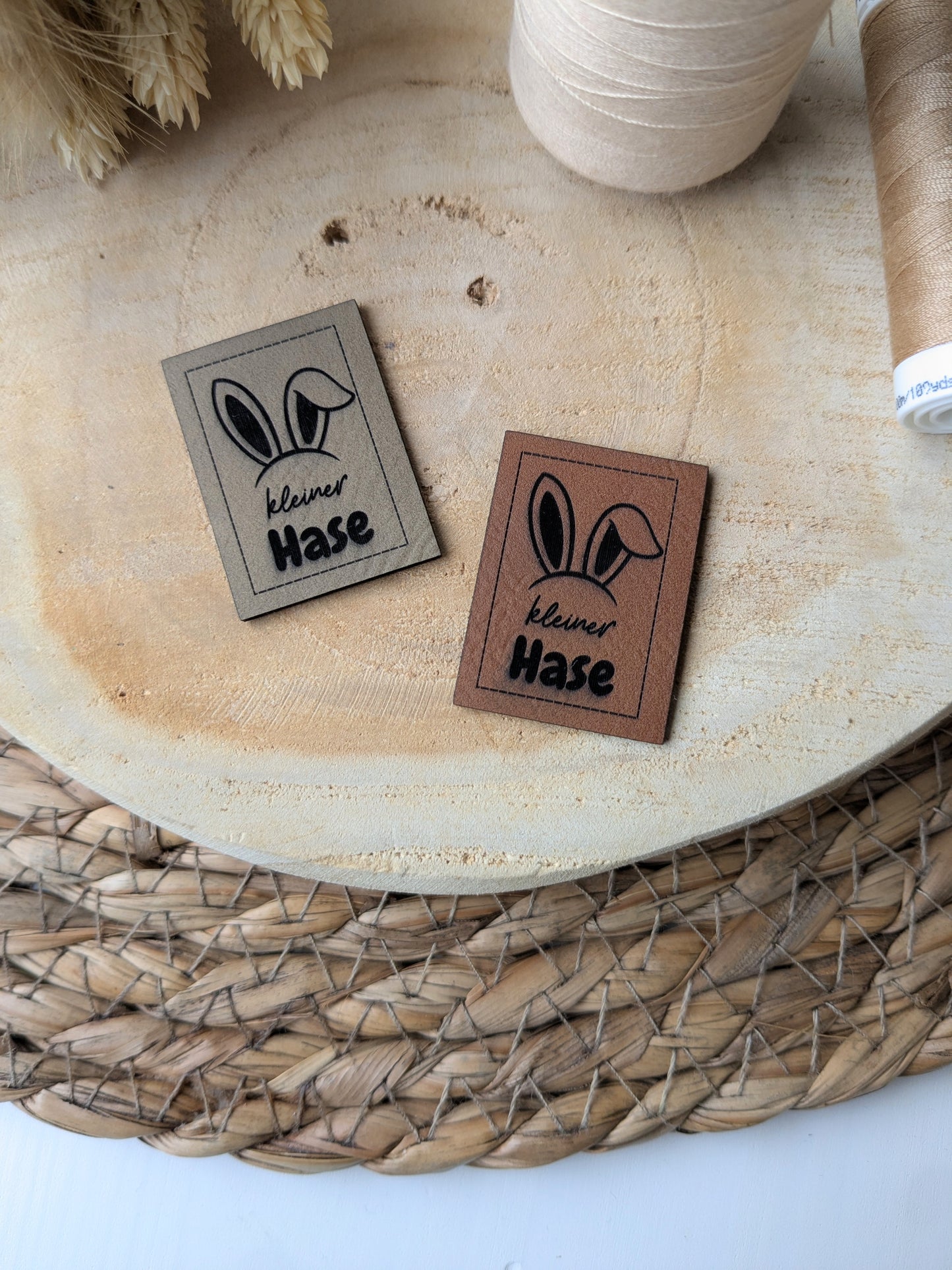 Kunstlederlabel kleiner Hase