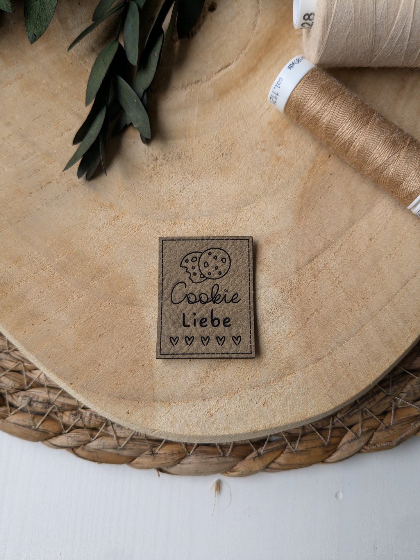 Kunstlederlabel Cookie Liebe