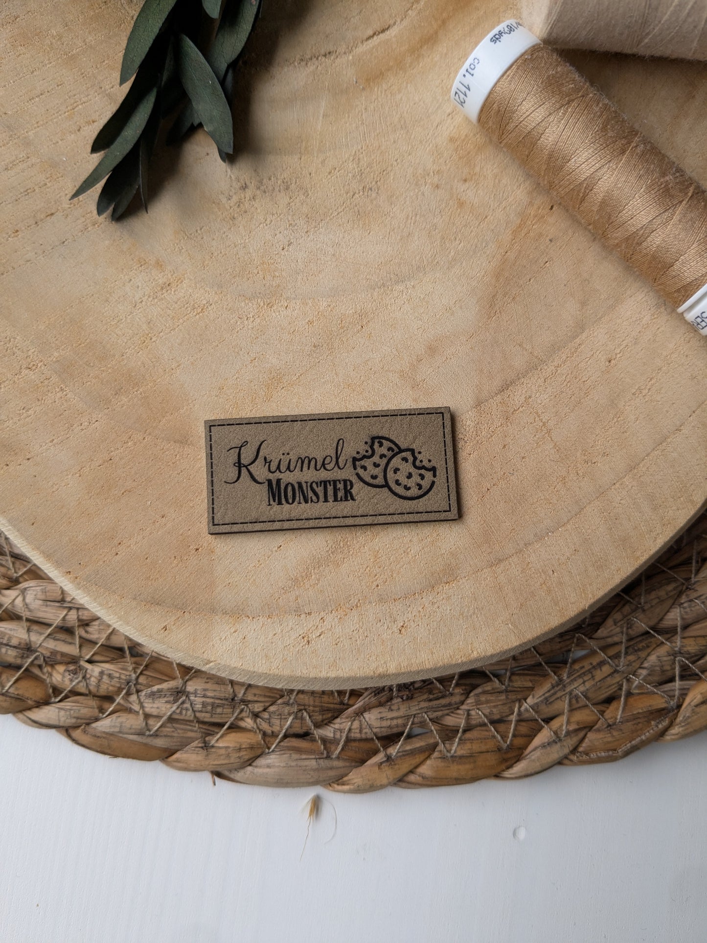 Kunstlederlabel Krümel Monster