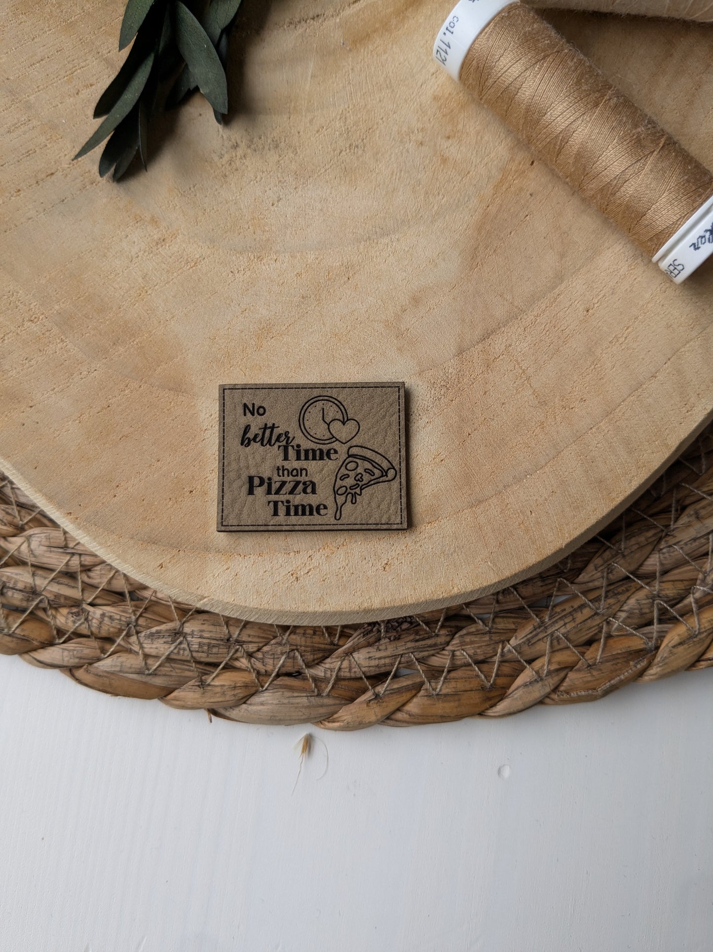 Kunstlederlabel Pizza Time
