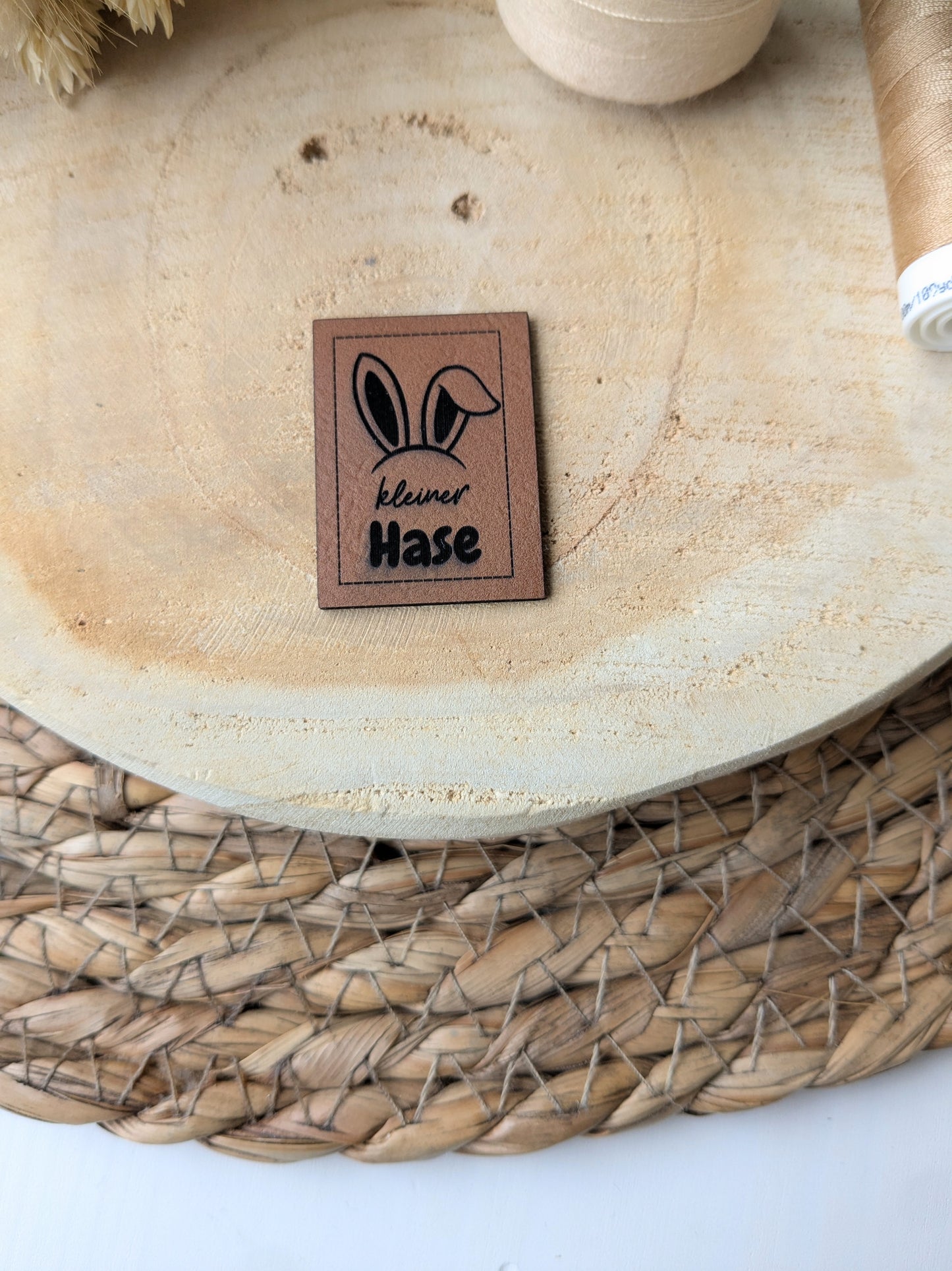 Kunstlederlabel kleiner Hase